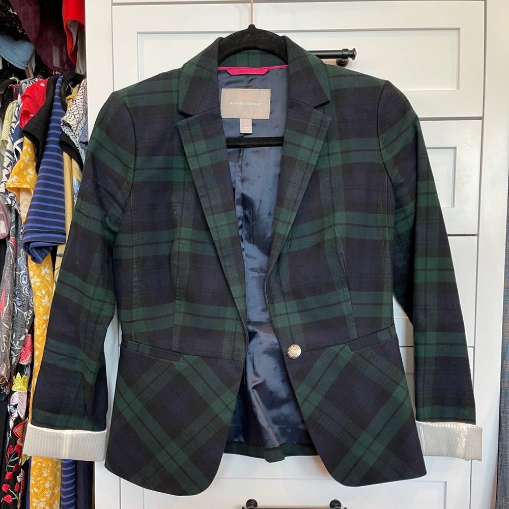 Banana Republic Blue and Green Blazer